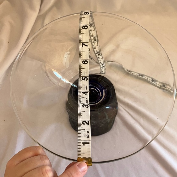 Elegant Glass Compote with Navy Base - Picture 7 of 9